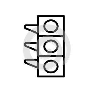 Traffic light icon vector isolated on white background, Traffic light sign , linear symbol and stroke design elements in outline
