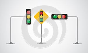 Traffic light illustration design. Traffic sign vector illustration