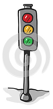 Traffic light, illustration, vector