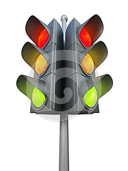 Traffic light isolated on white background