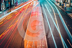 Traffic light lines on road