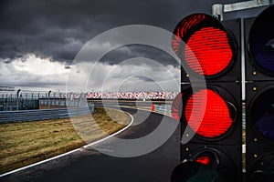 Traffic light on race track