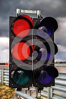 Traffic light on race track