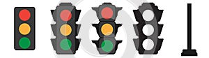 traffic light red yellow, green icon street sign