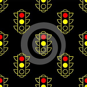 Traffic light seamless pattern
