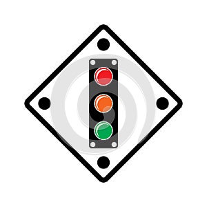 Traffic light sign symbol,icon illustration design template