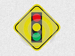 Traffic light sign or symbol icon isolated in white background. Caution signal for warning in transportation, RED YELLOW GREEN.