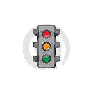 Traffic light signal filled outline icon