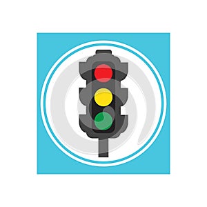 Traffic Light signal Icon Vector Design Template