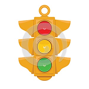 Traffic light. Signal with red, yellow and green color. Flat design. Traffic light icon