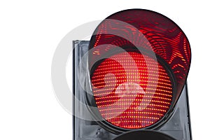 Traffic light signal shows red light
