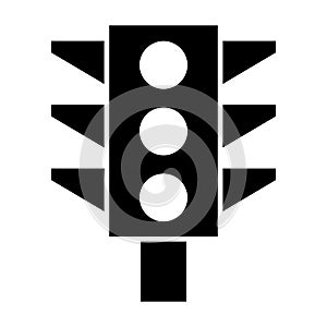 Traffic light solid icon. Traffic signal illustration isolated on white. Lights glyph style design, designed for web and