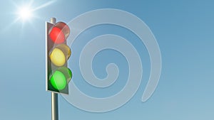 Traffic light symbol for German coalition of SPD, FDP and Greens