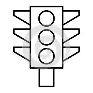 Traffic light thin line icon. Traffic signal illustration isolated on white. Lights outline style design, designed for