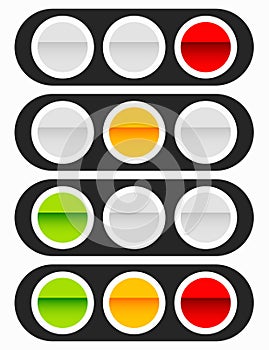 Traffic light, traffic lamp icon in set. Semaphore with green, y