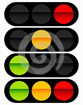 Traffic light, traffic lamp icon in set. Semaphore with green, y