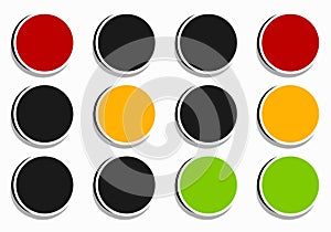 Traffic light, traffic lamp icon in set. Semaphore with green, y