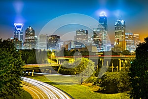 Traffic light trails in Charlotte, North Carolina