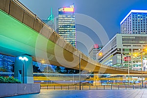 Traffic light trails in downtown of Shenzhen