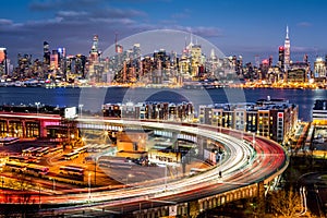 Traffic and light trails on The Helix