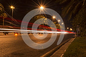 Traffic Light Trails at Night