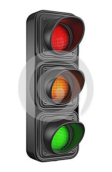 Traffic lights 3d. Movement road control