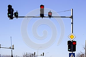 Traffic lights at the car track