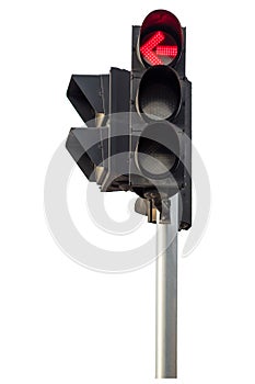Traffic lights Do not turn left Isolated on White background