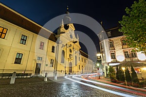 Traffic lights fulda germany in the evening