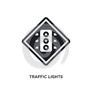 traffic lights isolated icon. simple element illustration from traffic signs concept icons. traffic lights editable logo sign
