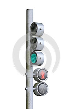 Traffic lights isolated on white background