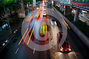 Traffic lights in motion blur.