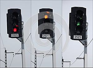 Traffic lights at the railroad