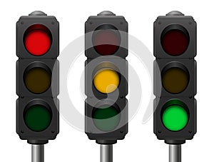 Traffic Lights Three Different Signals photo