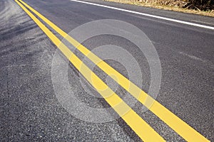 Traffic lines on rural roads