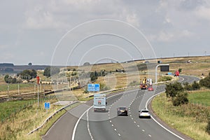 Traffic on M6 motorway northbound carriageway Shap