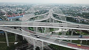 Traffic on major city streets saw elevated roads and congested traffic from high angles.