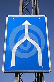 Traffic Merge Sign