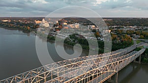 Traffic moves across the US Highway 63 Bridge into and out of the Missouri State capital city