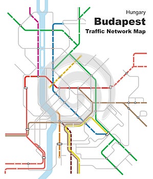 Traffic Network Map of Budapest,Hungary