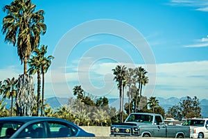 Traffic in Pacific Coast Highway in Southern California
