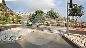 Traffic at a pedestrian crossing