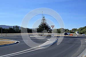 Traffic roundabout in Australian city, Coffs Harbour.