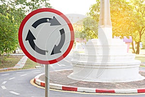 Traffic Roundabout Sign