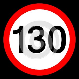 Traffic sign, 130 speed limit