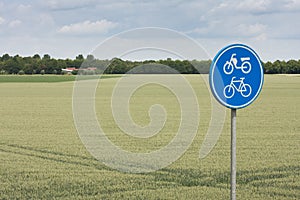 Traffic sign for bicycle and moped