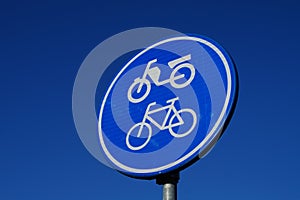 Traffic sign for bicycle and moped