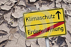 Traffic sign with CO2 Tax- Steuer and climate change - Klimawandel photo