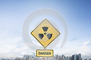 Traffic sign concept danger nuclear warning