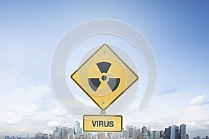 Traffic sign concept virus nuclear warning